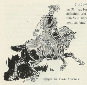 Kavalleri-offiser fra de franske Garde-lanserytterne i den fransk-tyske krigen 1870-1871.
