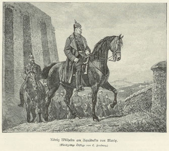 Kong Wilhlem I. av Pryssen ved Marly. Stor, tysk halvblods-kavalleriehest p slutten av 1800-tallet.